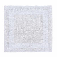 DUSCHVORLEGER 50/50 cm, 100% Baumwolle, wendbar - Weiß, Textil (50/50cm) - Homescapes