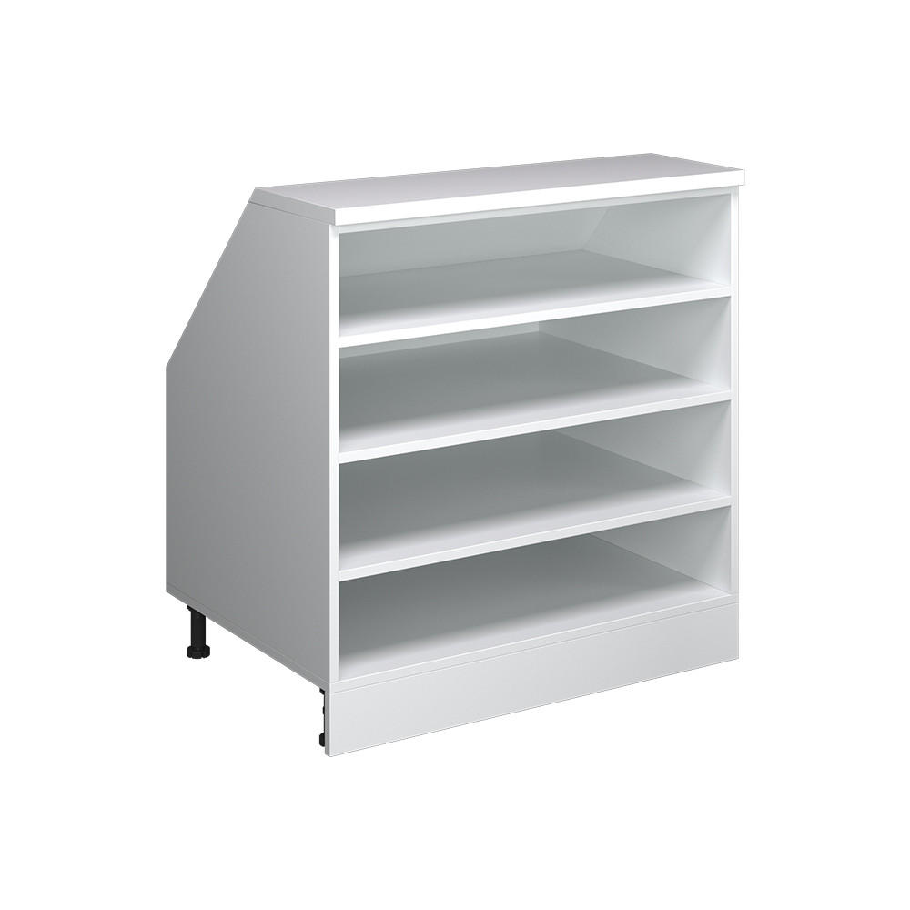 KÜCHENSCHRANK FÜR DACHSCHRÄGEN R-Line Weiß 80 cm mit 4 Fächern, Schrankkorpus 60 cm Tiefe - Weiß, Holzwerkstoff (80/83.8/60cm) - Vicco