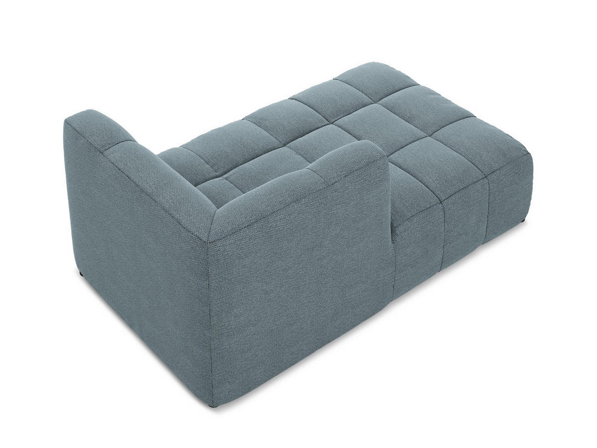 SOFAELEMENT Links Bouclé Stoff Blau - Blaugrau/Schwarz, Holzwerkstoff/Kunststoff (101/77/175cm) - Makamii