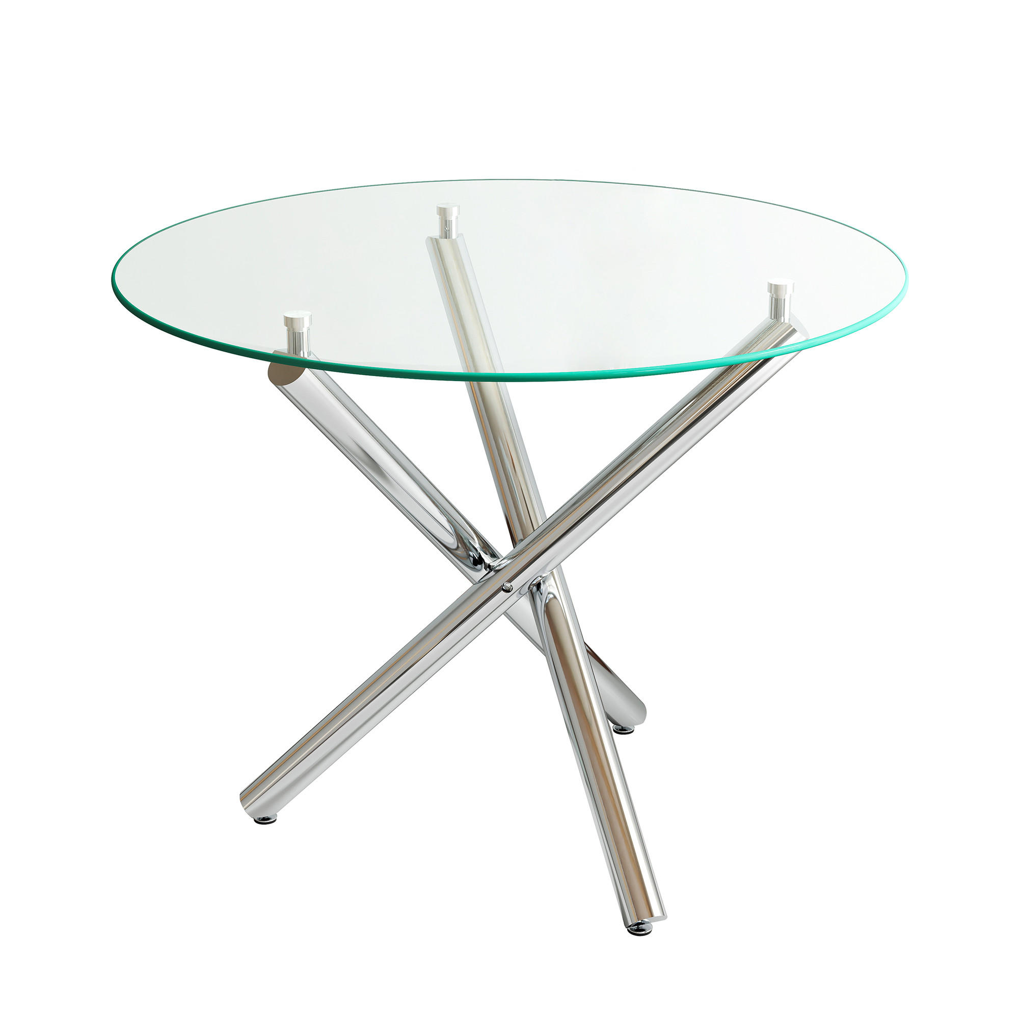ESSTISCH Transparent Silber 80/80/76 cm - Silberfarben, Holz (80/80/76cm) - PANGIVO
