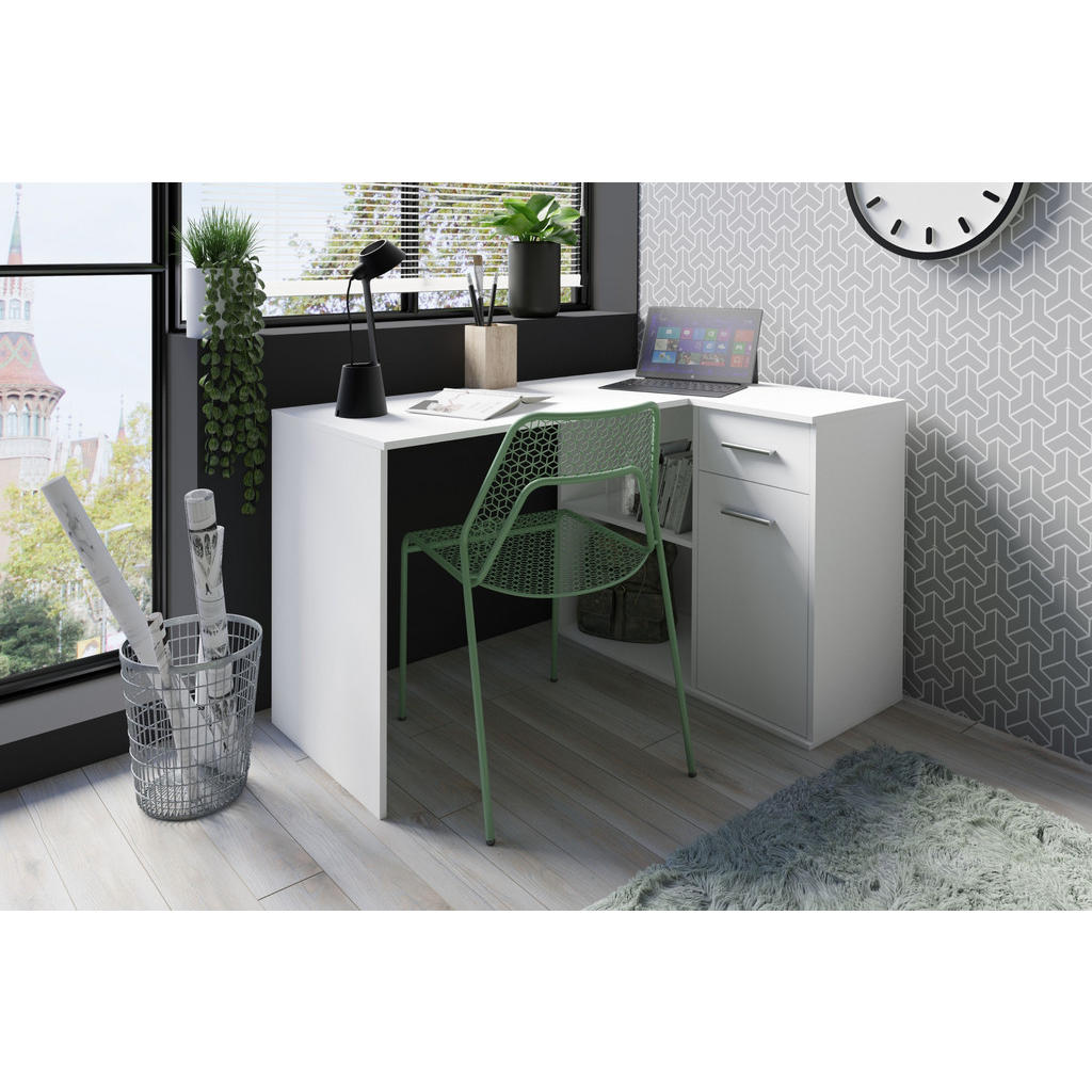 Thumbnail - Deine Möbel 24 Eckschreibtisch, Weiß, Holzwerkstoff, 130x93x78 cm, Arbeitszimmer, Schreibtische, Eckschreibtische