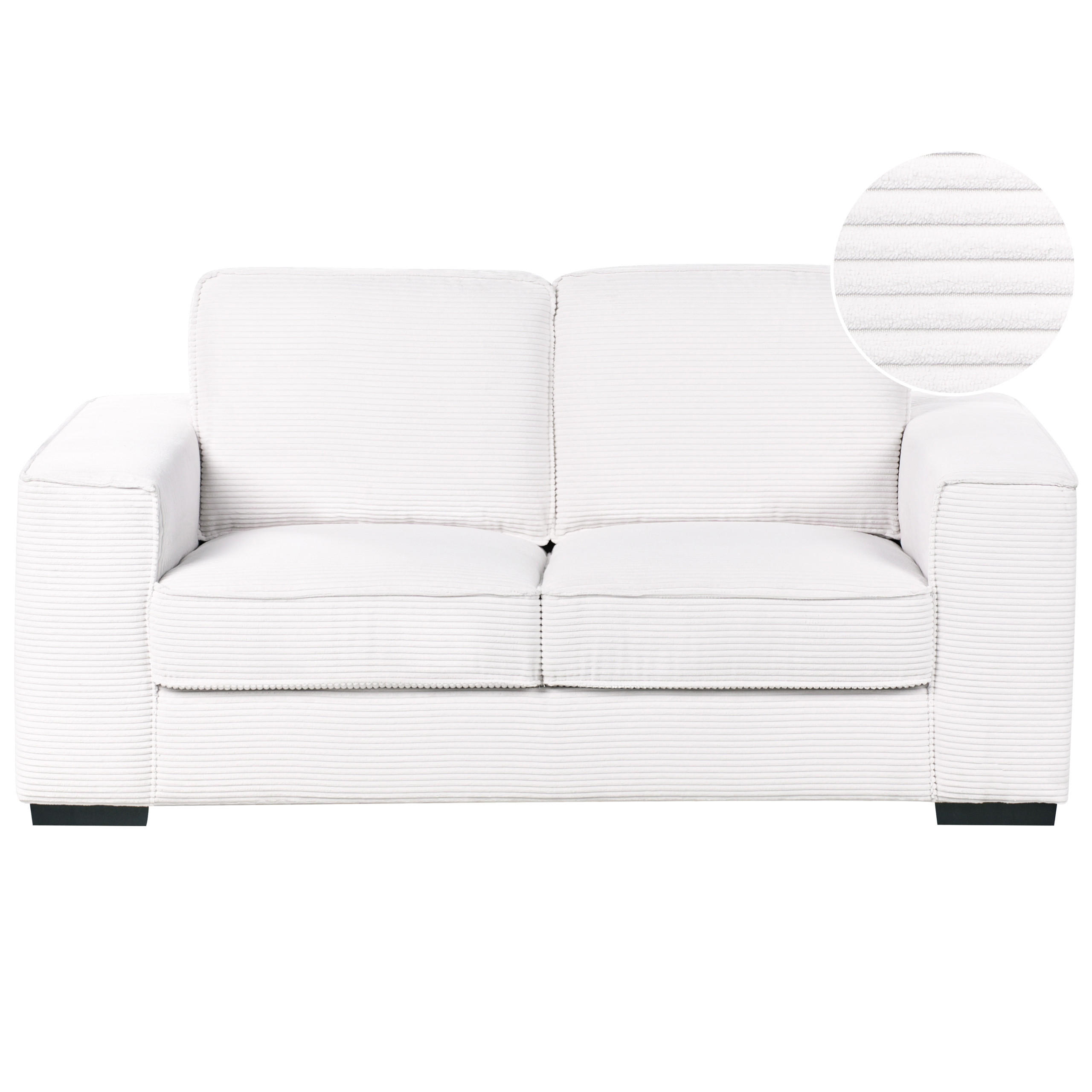 2-SITZER Cord Weiß Vikran - Weiß, Textil (176/88/99cm) - Beliani