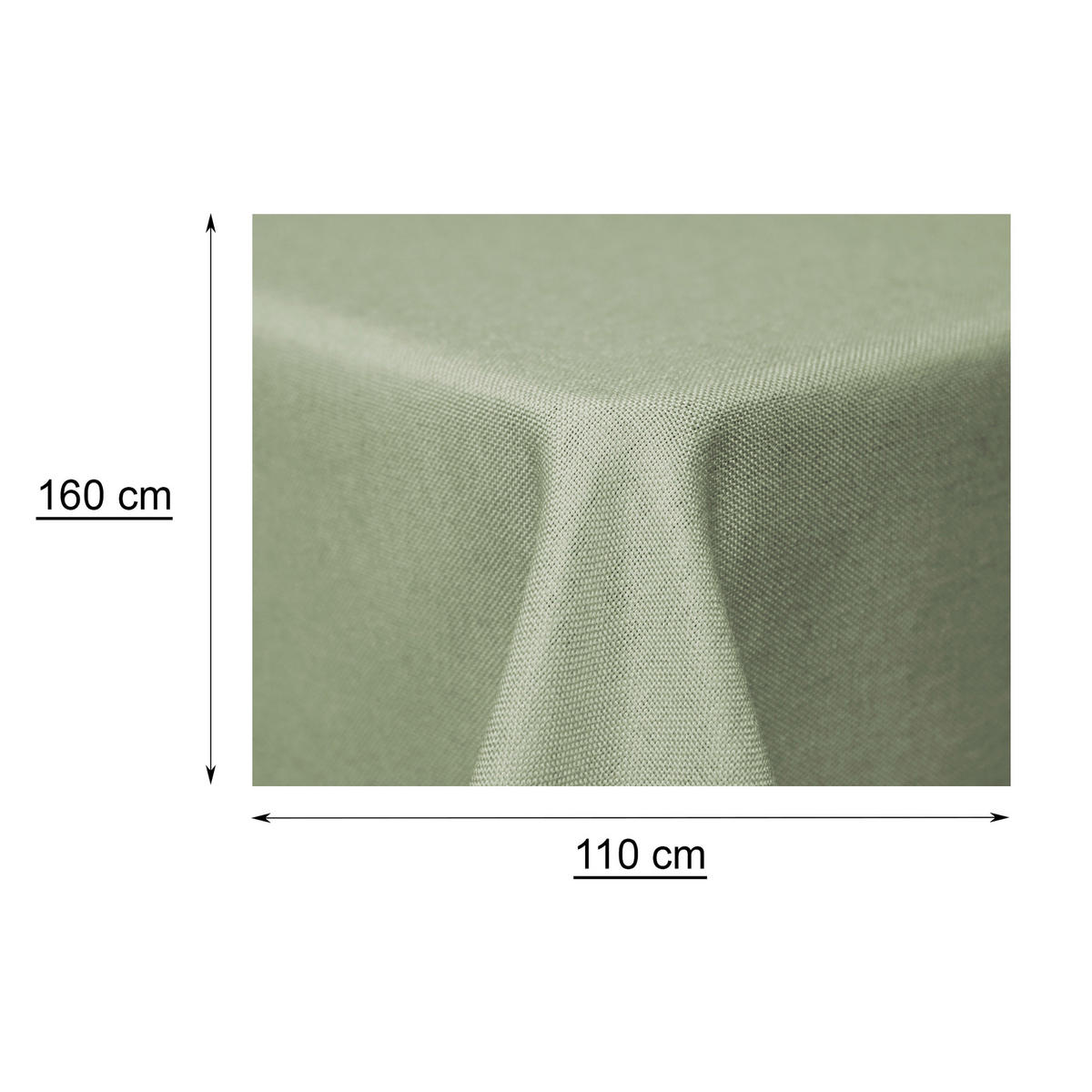 TISCHDECKE Leinenoptik 110/160 cm eckig Hellgrün - Hellgrün, Textil (110/160cm) - TiborTex