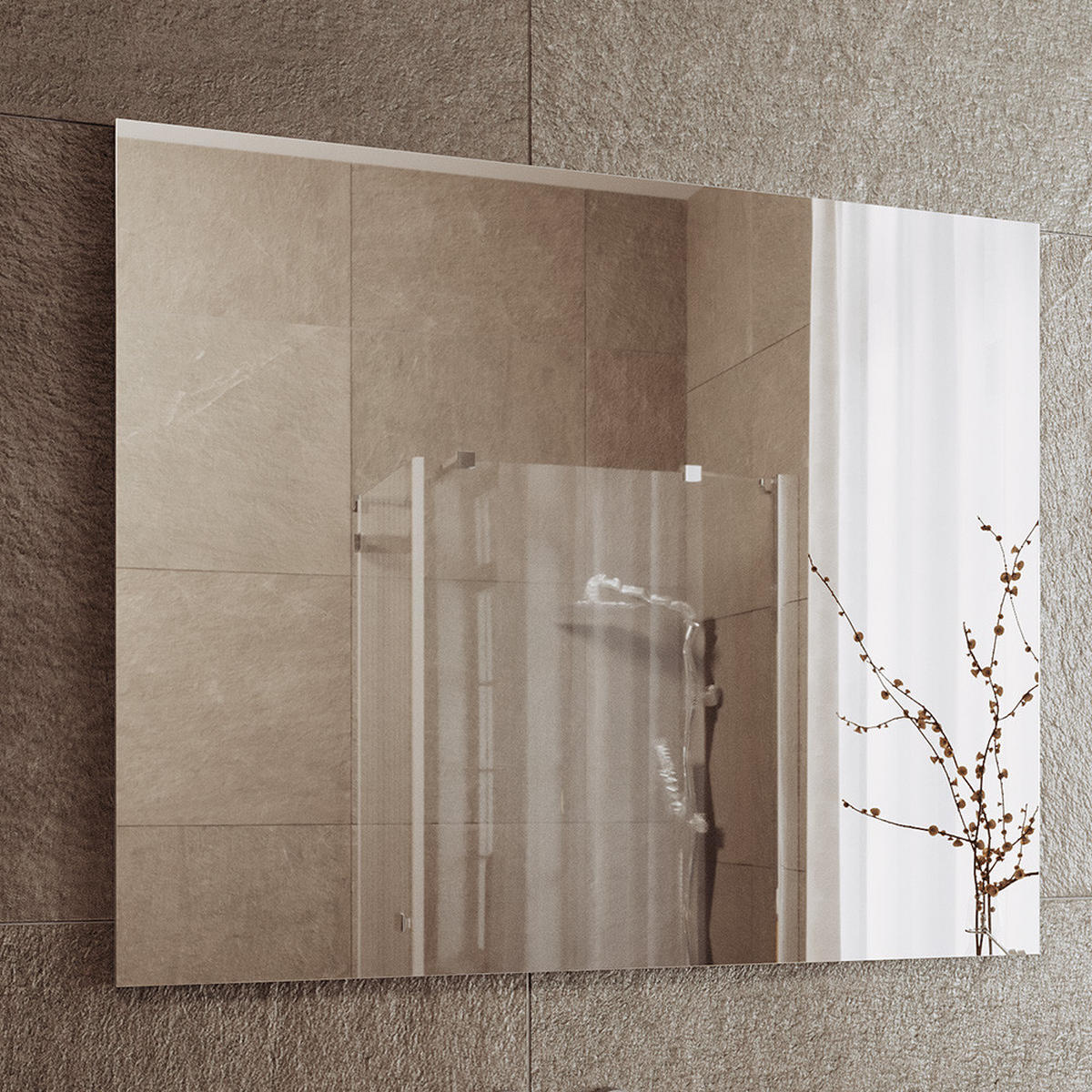 BADEZIMMERSPIEGEL Viola Weiß 80 x 65 cm - Weiß, Glas (2/65/80cm) - Vicco