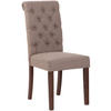 ESSZIMMERSTUHL Lisbon Stoff, Gestell Kautschukholz Braun Taupe - Braun/Grau, Holz/Textil (45/98/63cm) - TPFLiving