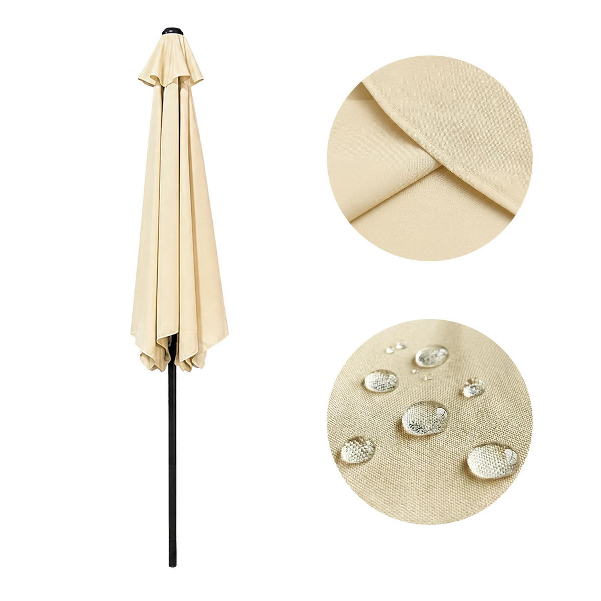 SONNENSCHRIM Beige 235/270 cm - Beige/Schwarz, Metall (270/270cm) - Akord