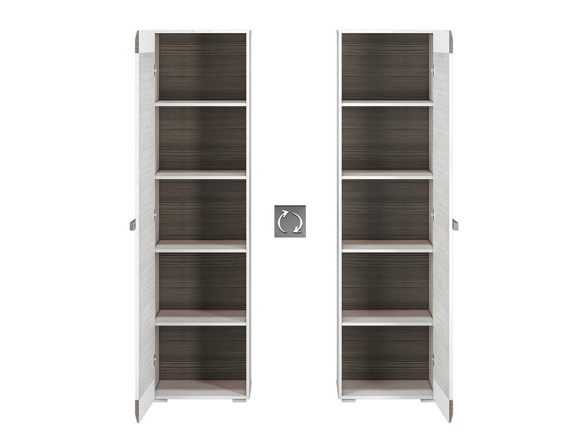 KLEIDERSCHRANK – 55 cm – Blanco – Grau / Eichefarben - Eichefarben/Grau, Holzwerkstoff (55/202/42cm) - hi-markt