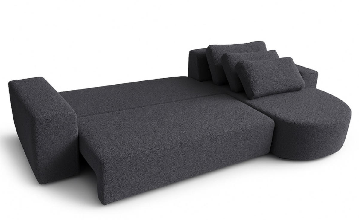 ECKSOFA Grafit Vello Mit Schlaffunktion Rechts - Graphitfarben, Textil (165/270cm) - Sepro Meble
