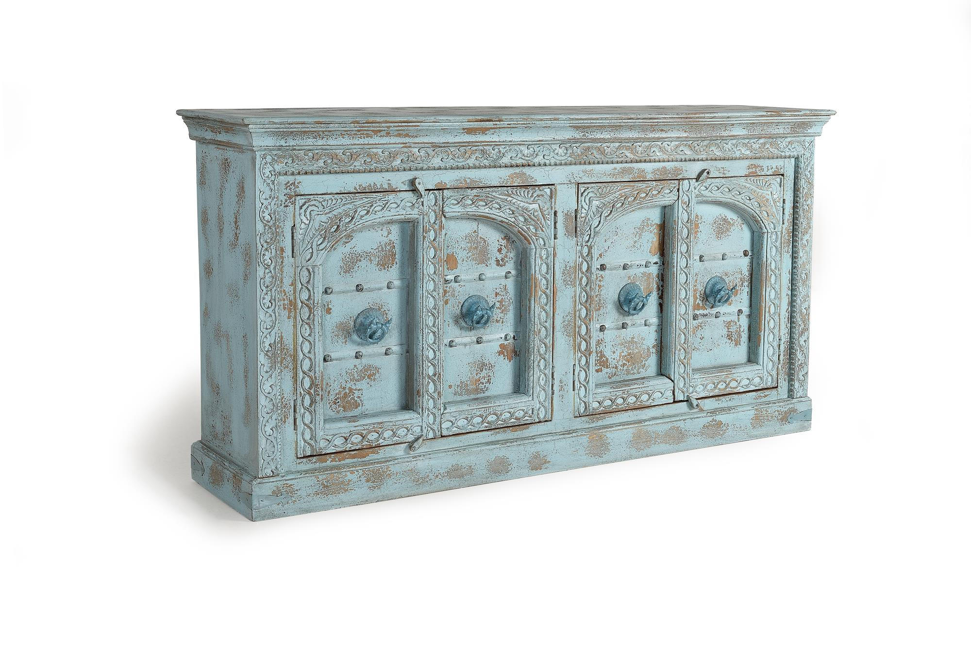 Giner y Colomer Sideboard Blau 45x100x190 cm