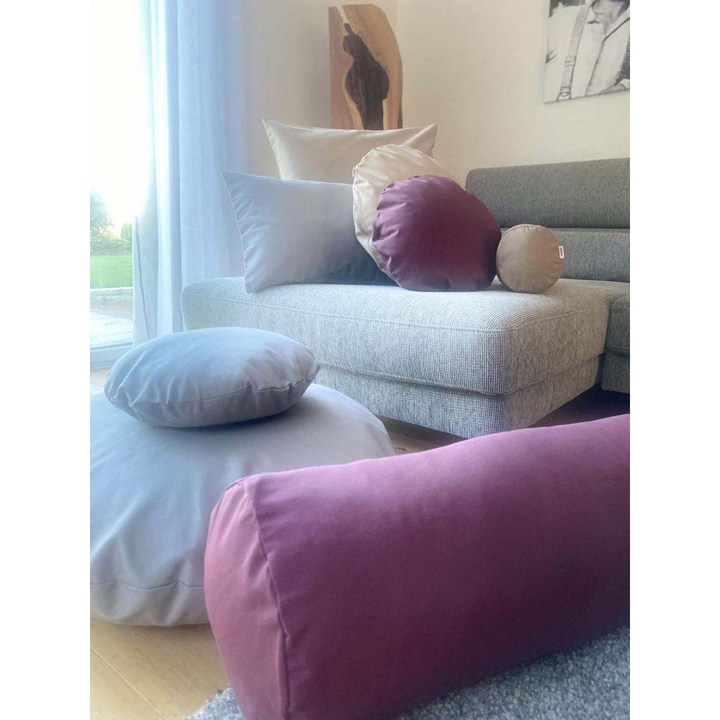 Thumbnail - beties Heimtextil Xl-Nackenrollenhülle, Grau, Textil, Uni, Zylindrisch, 25x70 cm, Oeko-Tex® Standard 100, Wohntextilien,...