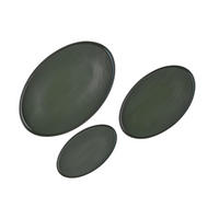 SERVIERPLATTEN Scandi - 3er-Set - Olive - Grün, Keramik (1/1/1cm) - Björn