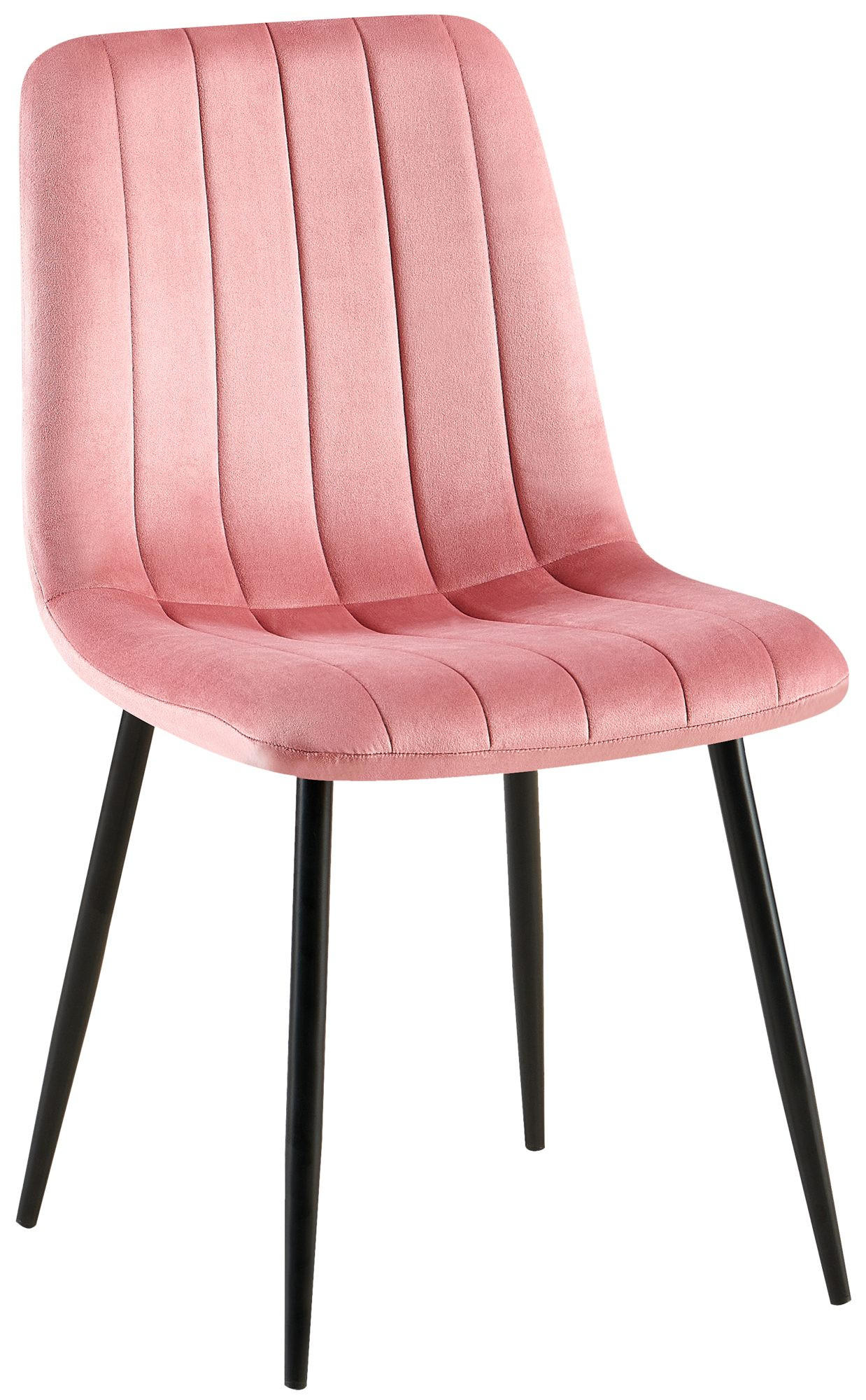 STUHL Samt Pink - Pink/Schwarz, Textil/Metall (45/88/53cm) - CLP