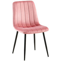 STUHL Samt Pink - Pink/Schwarz, Textil/Metall (45/88/53cm) - CLP