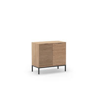 KLEINES Buffet mit 2 Türen und Metallfüßen Ariel - L80 cm - Braun, Holz (40/80/80cm) - Calicosy