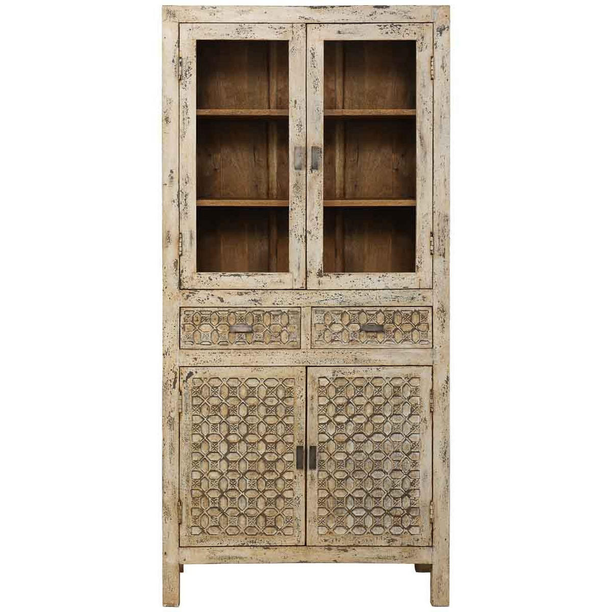 VITRINE grau 85x40x180cm - Grau, Holz (85/180/40cm) - Wanderlust