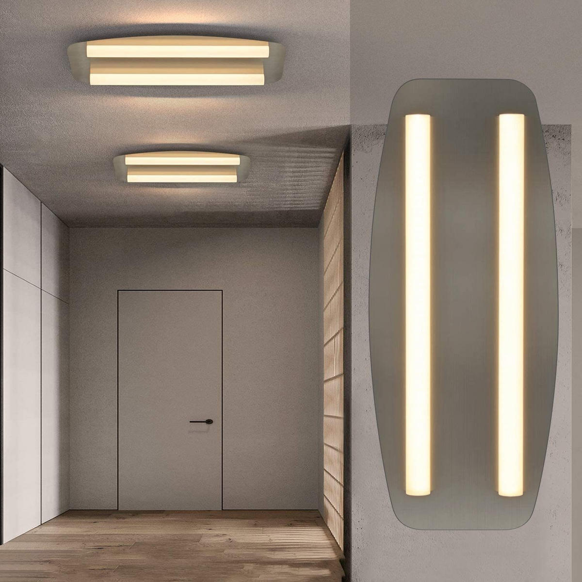 LED stropní svítidlo Ursula 48/19/6 cm - šedá, kov (48/19/6cm) - Nettlife