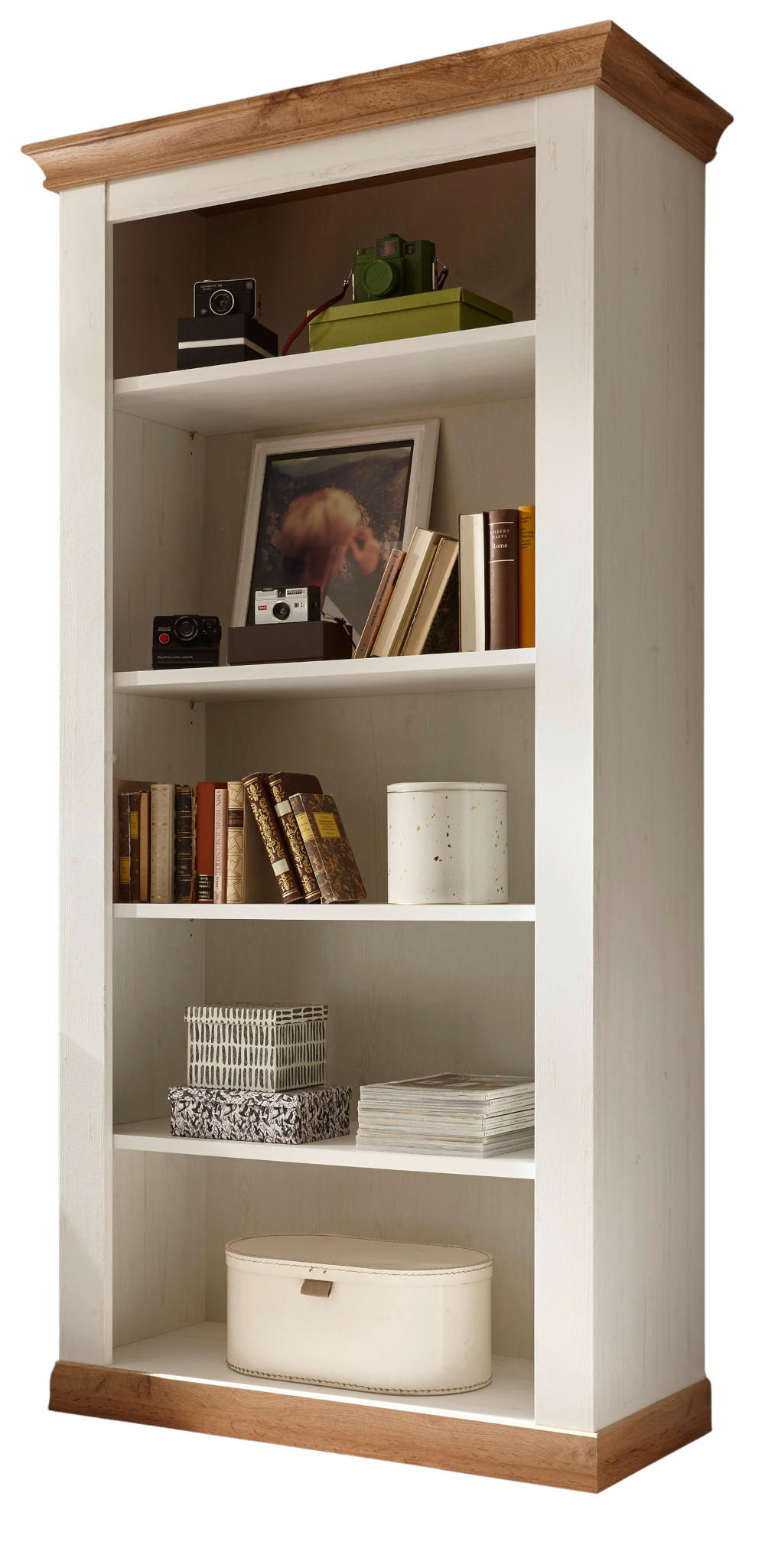 Furn.Design Regal Weiß, Eiche Wotan 102x204x44 cm