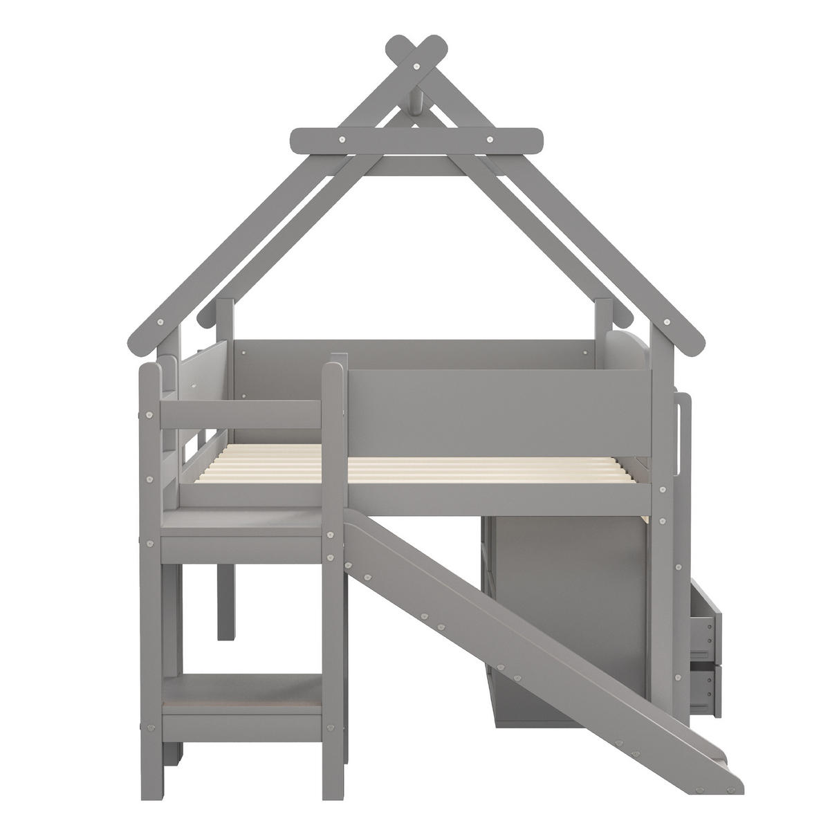 HOCHBETT Massivholz 90/200 cm Grau - Grau, Holz - Raumix