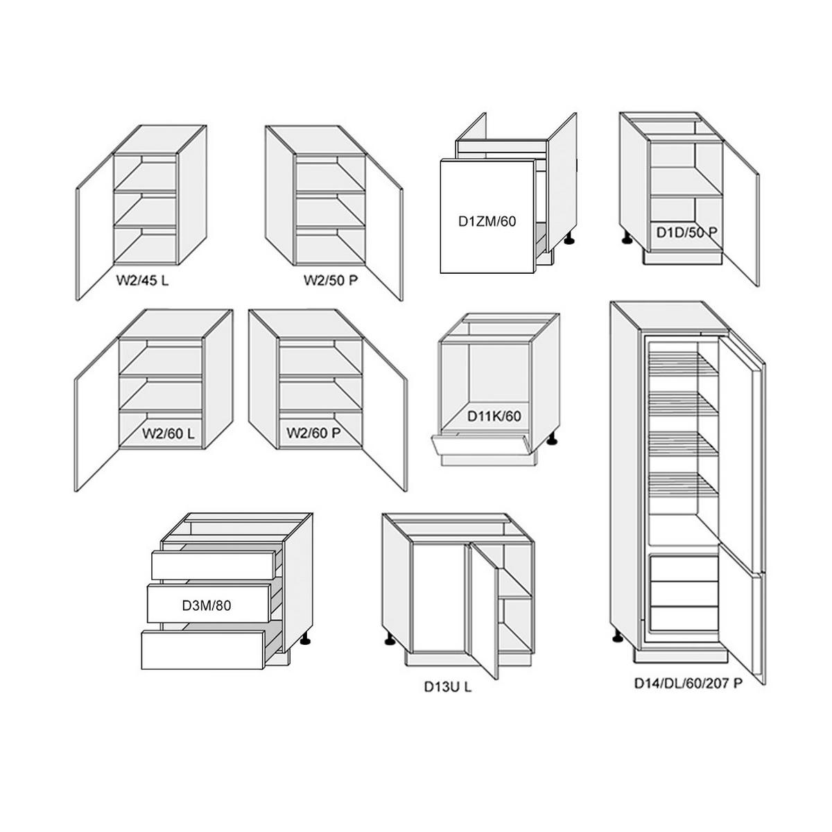 WINKELKÜCHE Arezzo eiche artisan, Arbeitsplatte Light Atelier 275 / 200 / 207cm 10-teilig - Braun, Holzwerkstoff (275/207/200cm) - Feldmann-Wohnen