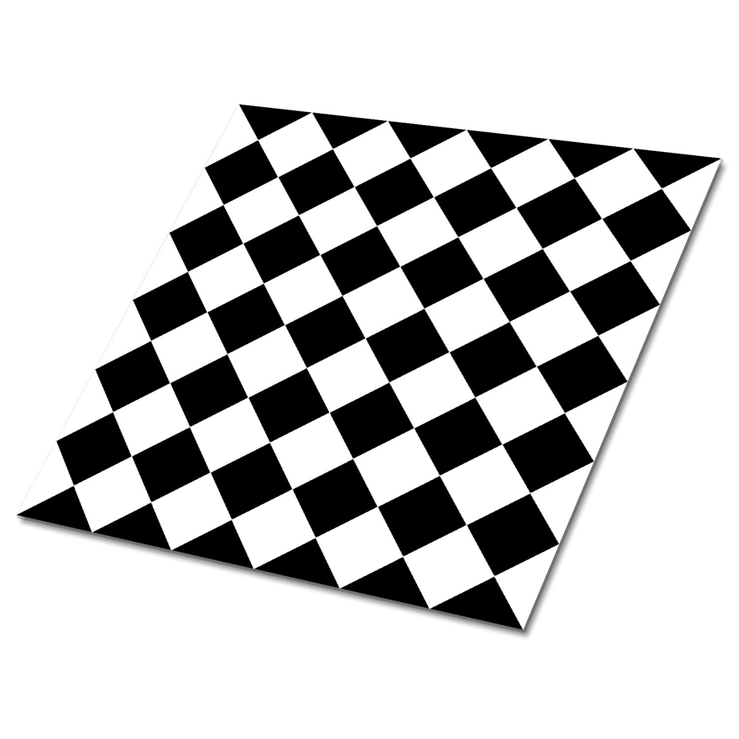 FLIESENAUFKLEBER 9 Stück 30x30 cm selbstklebend Diagonales Schachbrett - Schwarz, Textil (30/1.6/30cm) - TULUP