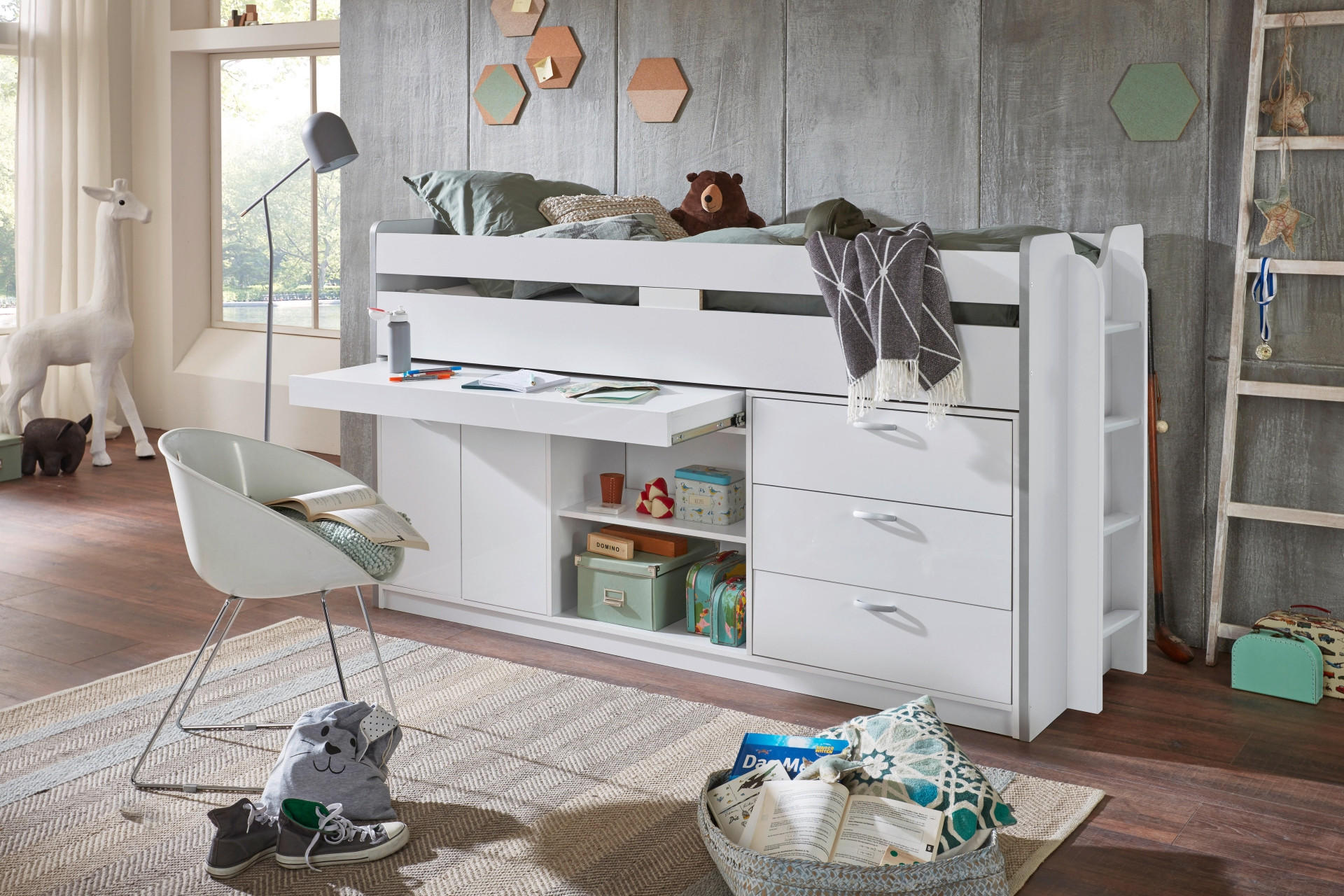 dječji povišeni krevet bijeli