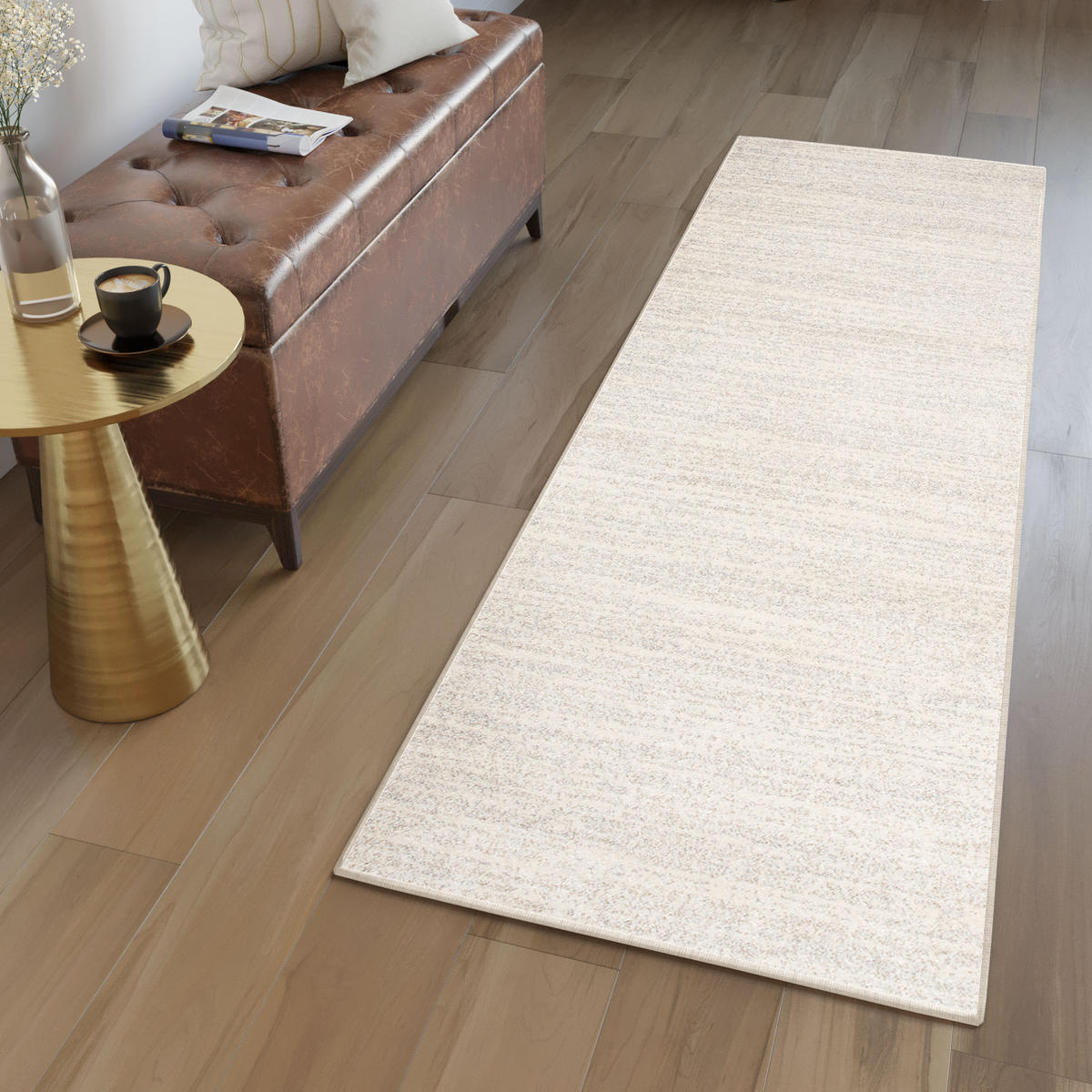 LÄUFER SARI Creme 120/200 cm - Creme, Textil (120/200cm) - Tapiso