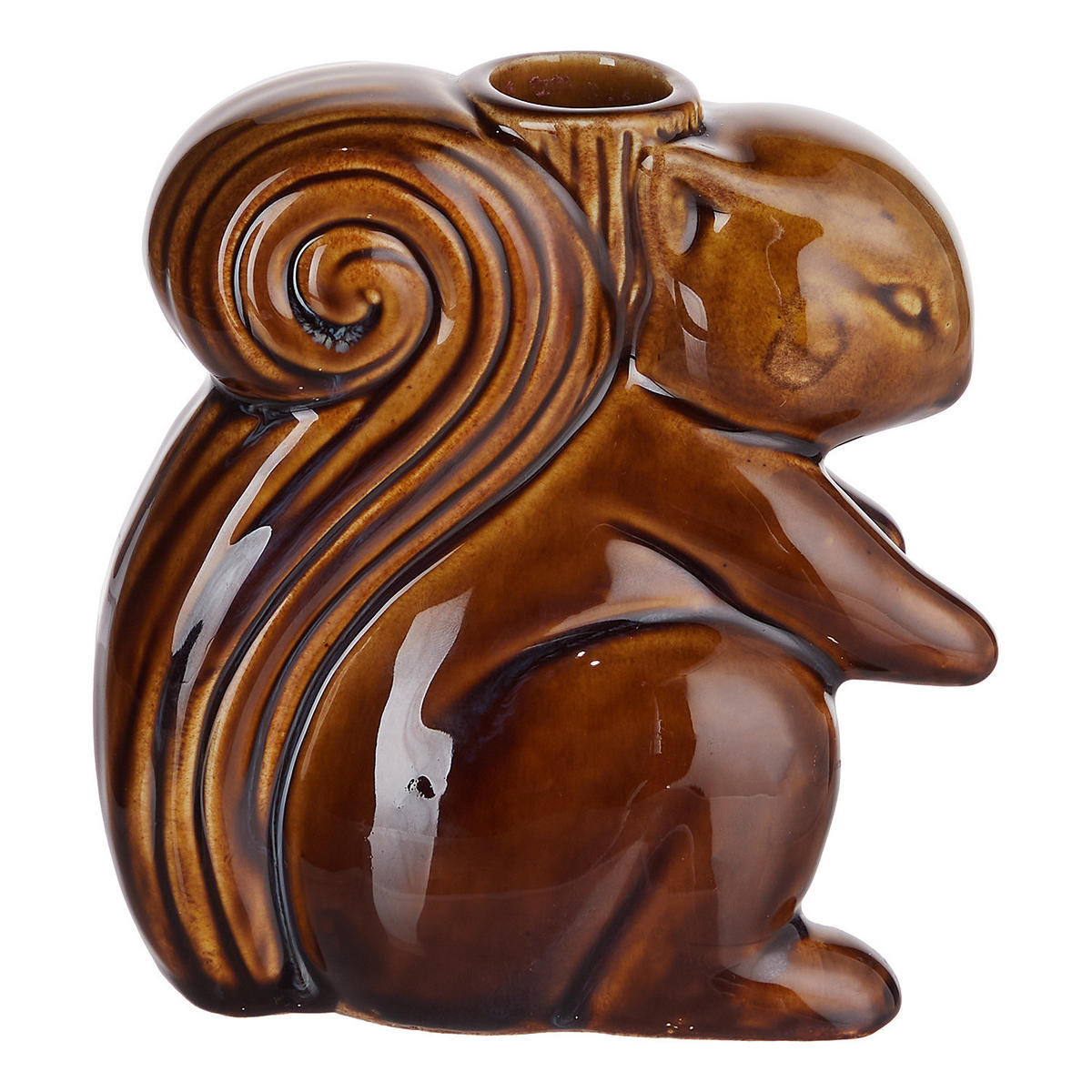 KERZENHALTER Squirrel - Braun, Keramik (7/12/11cm) - Butlers