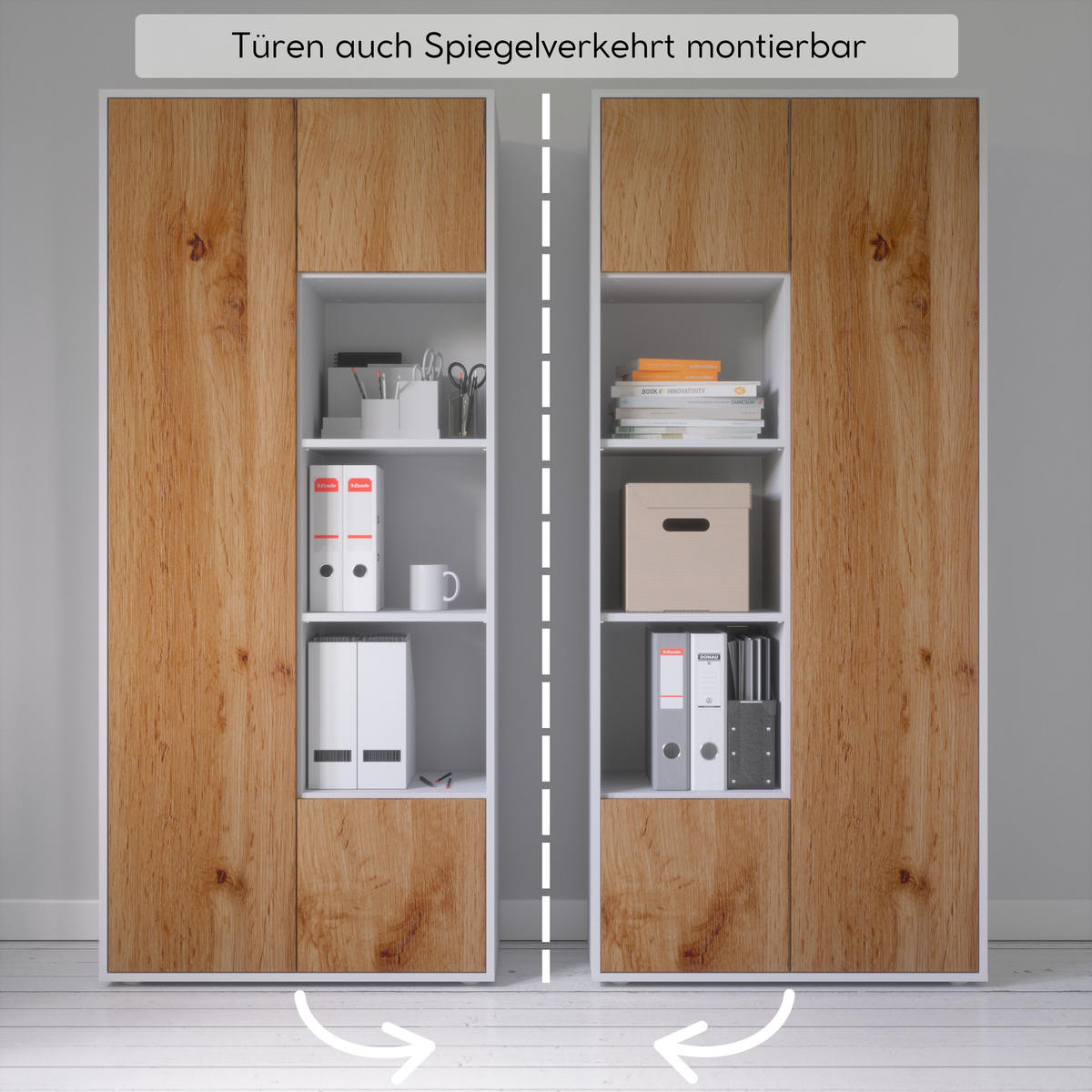 AKTENSCHRANK Amira T30 Eiche Wotan 180/80/40 cm - Eiche Wotan, Holzwerkstoff (80/180/40cm) - SIMPLYFURN