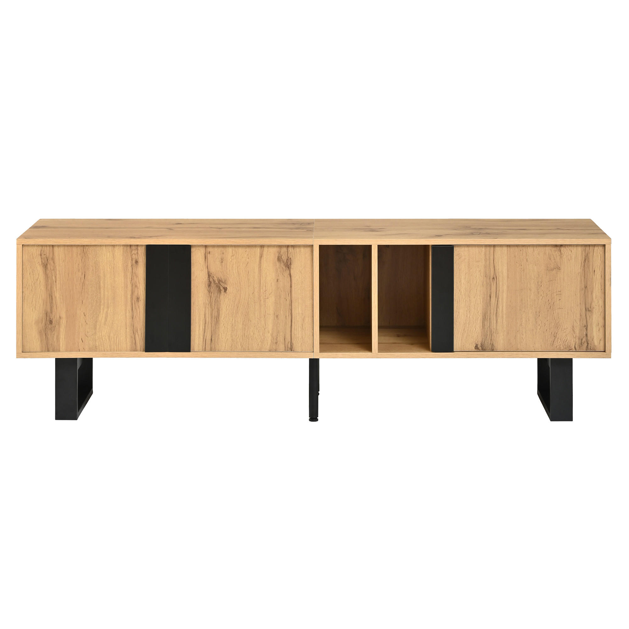 TV-SCHRANK 190/35/37 cm Weiß mit offene Ablagefächer und Hochglanzfronten - Weiß, Holzwerkstoff (275/37/35cm) - Oxeza