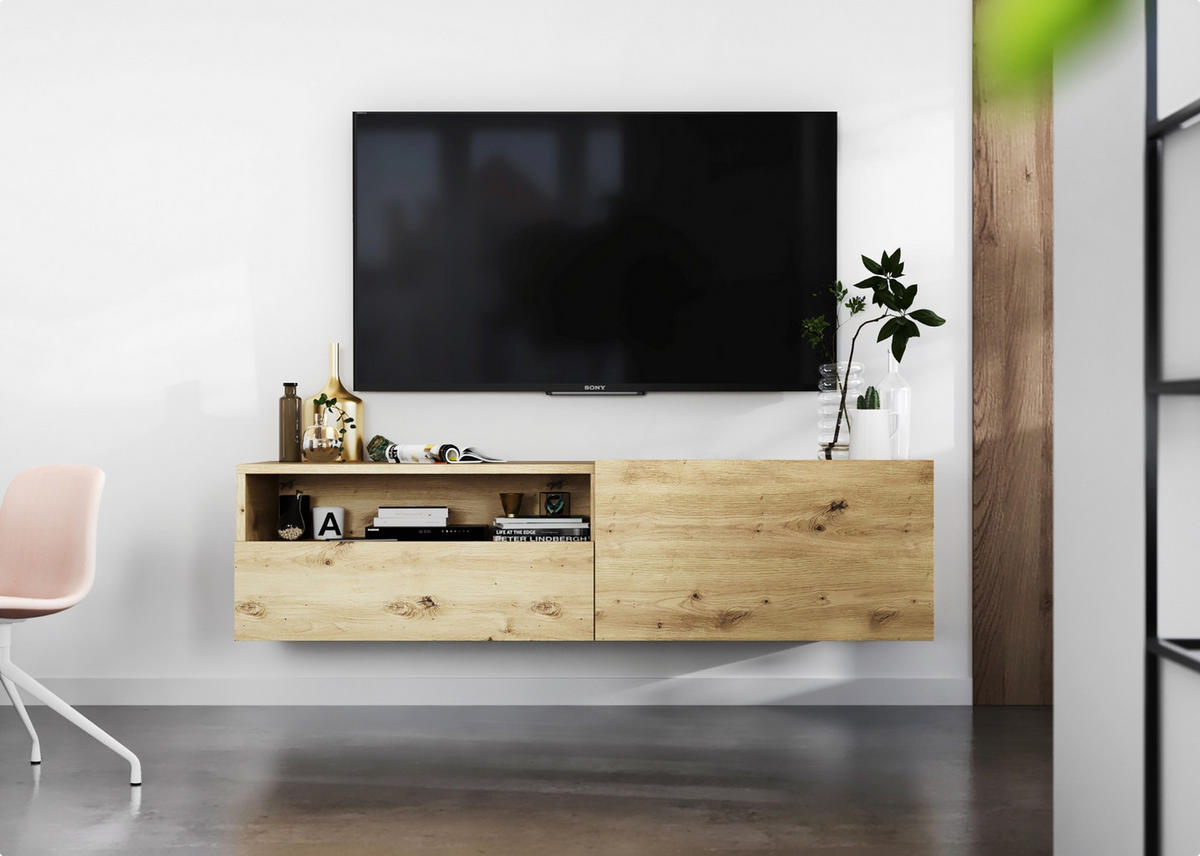 TV-SCHRANK Enjoy Eiche artisan matt Schublade 120 cm - Eiche Artisan, Holzwerkstoff (120/30/35cm) - Meble Lindner