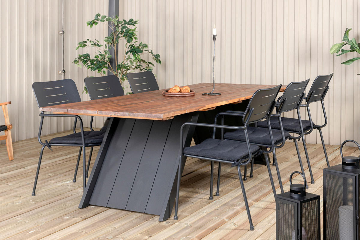 GARTENTISCH Teak Dekor - Teakfarben, Holzwerkstoff (250/100/75cm) - ebuy24