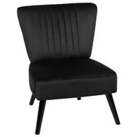 SESSEL Samtstoff Schwarz Vaasa - Schwarz, Holz/Textil (60/85/61cm) - Beliani