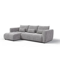 ECKSOFA SORENO 4-Sitzer, platingrau - Schwarz/Grau, Holz/Textil (293/171cm) - Courtois Laville