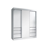 SCHWEBETÜRENSCHRANK Haiti 180 mit Spiegel - Weiß, Holzwerkstoff (180/216/65cm) - MIRJAN24