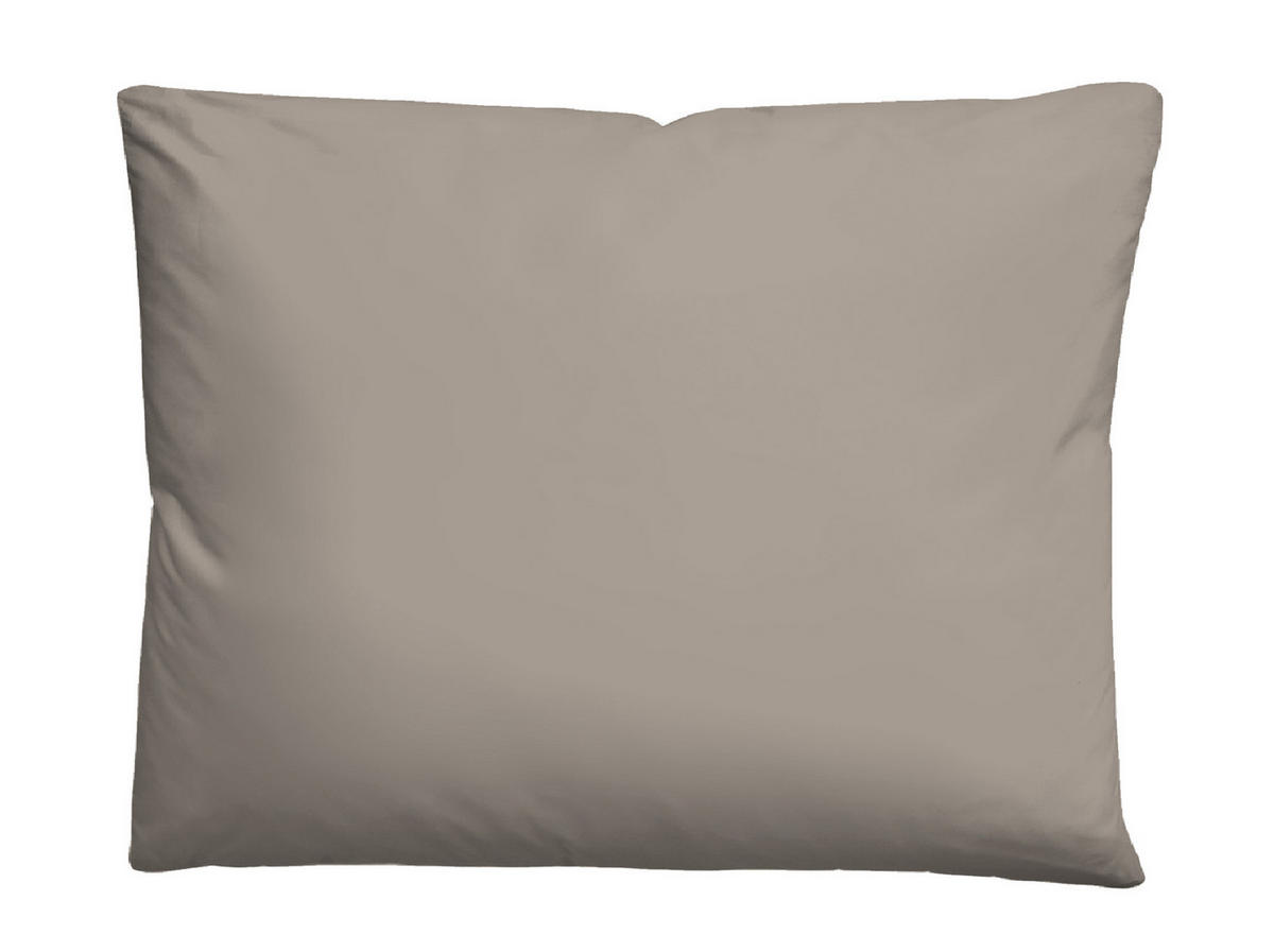 BETTWÄSCHE-GARNITUR Linon UNI taupe, 140x220 cm + 70x90 cm - Taupe, Textil (140/220cm) - biberna
