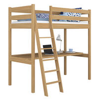 HOCHBETT N03 mit Schreibtisch Eiche Natur 90/180 - Eiche Artisan, Naturmaterialien/Holz (90/180cm) - N-Wood