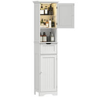 HOCHSCHRANK DE-12517 40/30/170 cm mit LED-Beleuchtung Weiß - Weiß, Holzwerkstoff (30/170/40cm) - ComfortXL