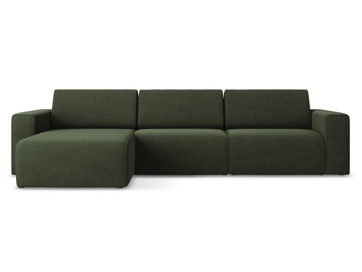 ECKSOFA Links Strukturstoff Stoff Grün - Blau/Schwarz, Kunststoff/Textil (167/314cm) - Makamii