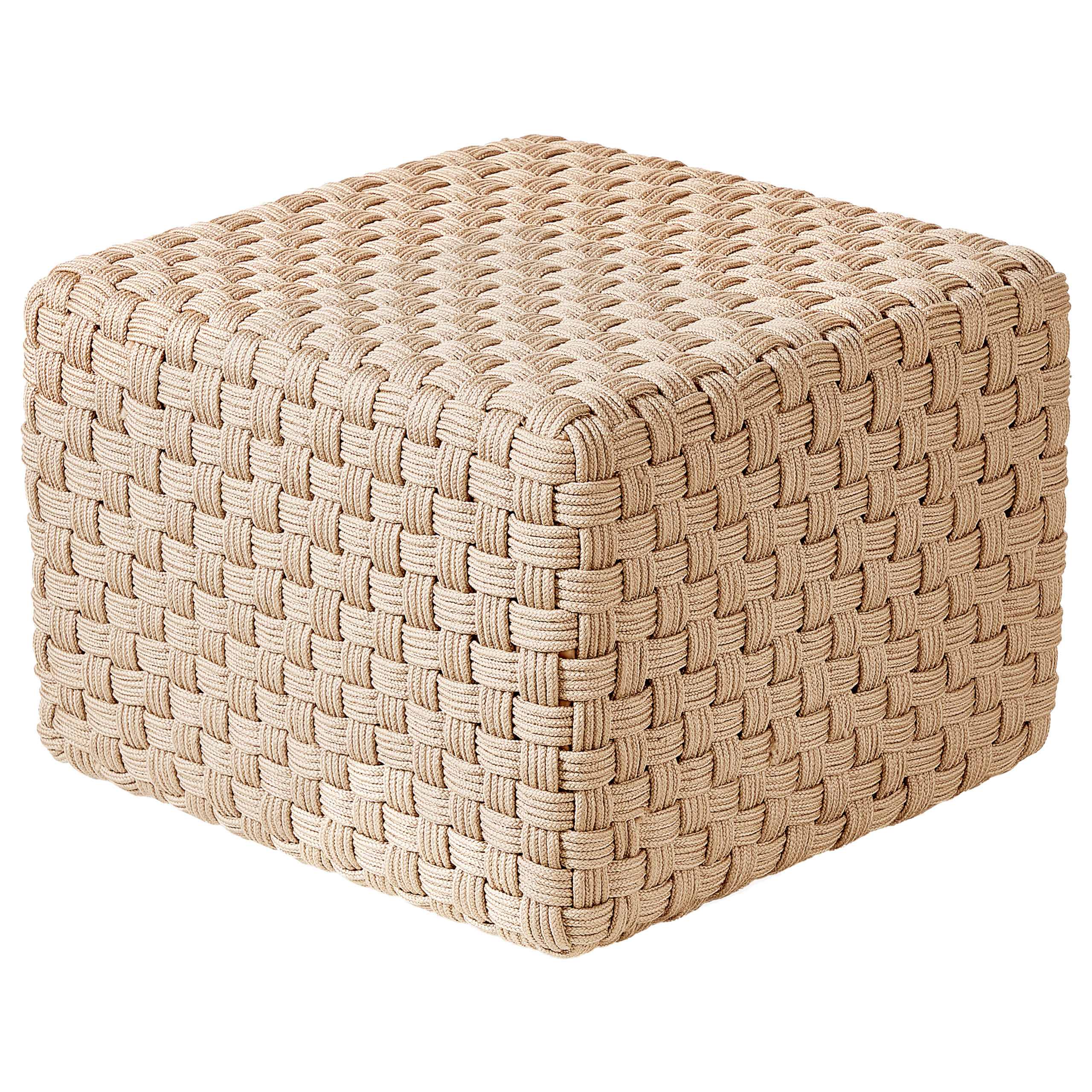 POUF Hellbeige Nalli - Beige, Kunststoff (50/35/50cm) - Beliani