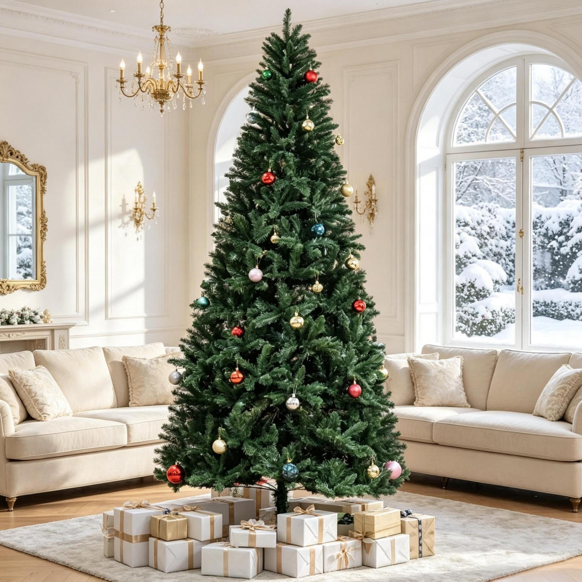 WEIHNACHTSBÄUME & Zubehör 240 cm aus PVC und Metall mit ca. 1499 Zweigen, Grün - Grün, Kunststoff (240cm) - OKMYHOME