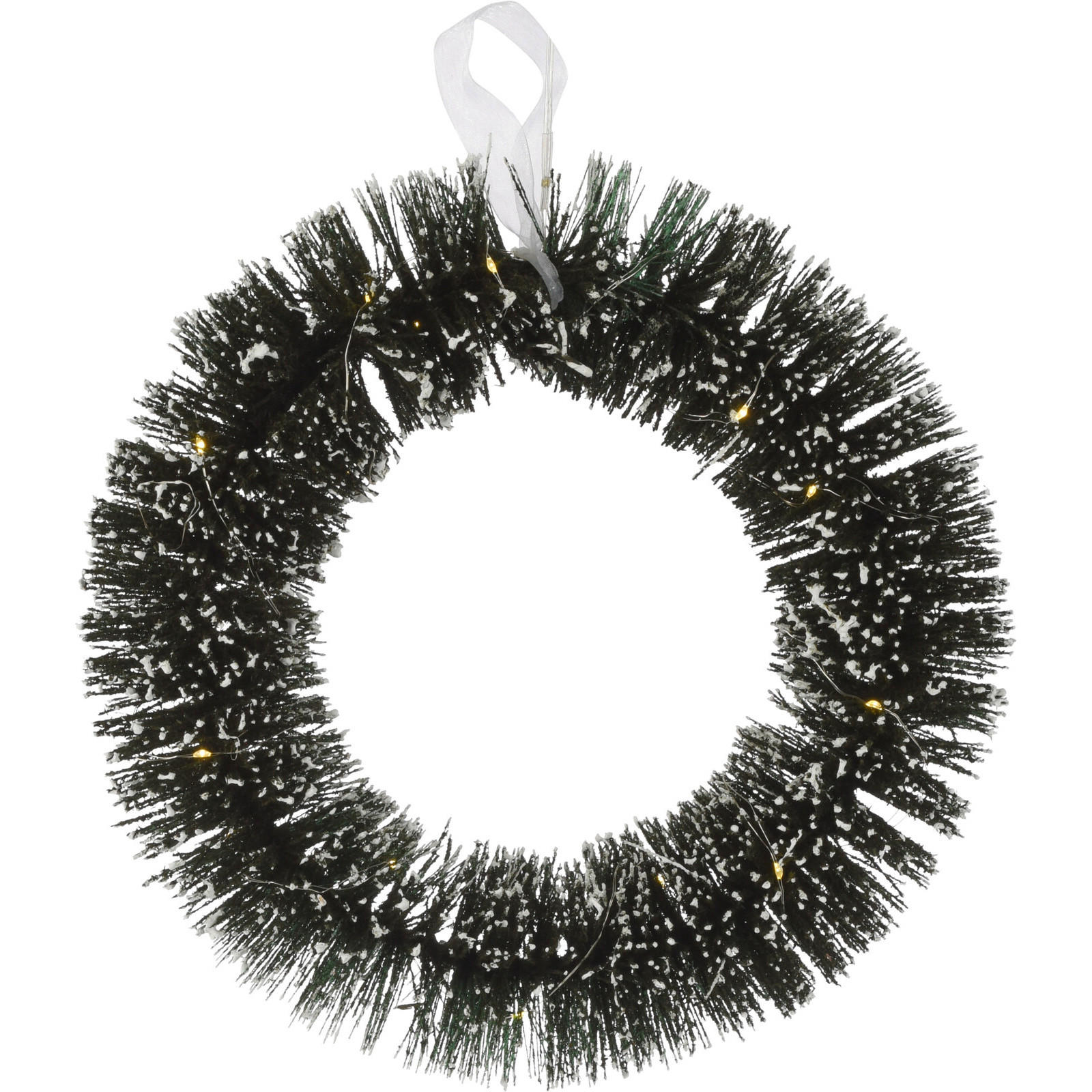 WEIHNACHTSKRANZ mit LED-Beleuchtung 30/7/30 cm - Grün, Kunststoff (7/30/30cm) - Home Styling Collection