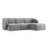 ECKSOFA Rechts Chenille Stoff Grau - Schwarz/Grau, Holzwerkstoff/Kunststoff (248/166cm) - Makamii
