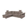 ECKSOFA mit Schlaffunktion und Bettkasten, verstellbare Armlehnen - Taupe, Textil (217/283cm) - ed exciting design