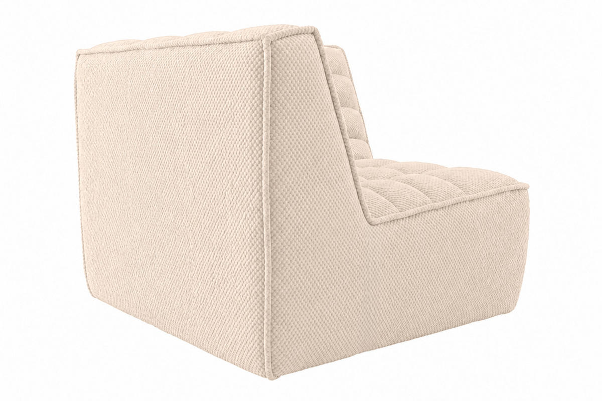 ROHOVÝ MODUL, plyšová tkanina Pop, Krémová, LAZY - krémová, dřevo (93/76/93cm) - Kaiser Möbel