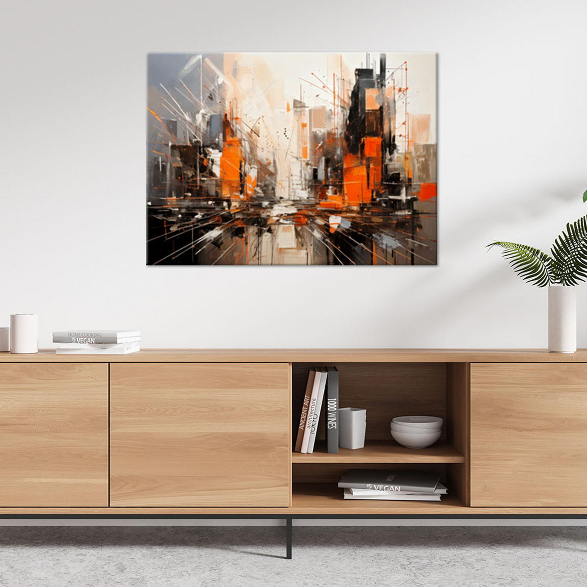 LEINWANDBILD Abstraktion 30x20cm - Orange, Textil (30/20cm) - Feeby