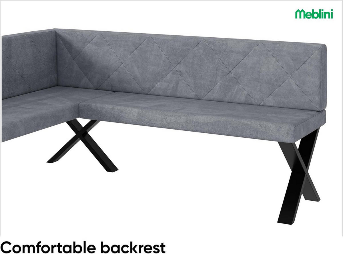 ECKBANK ERIC_X - Grau, Textil (128/168cm) - Meblini