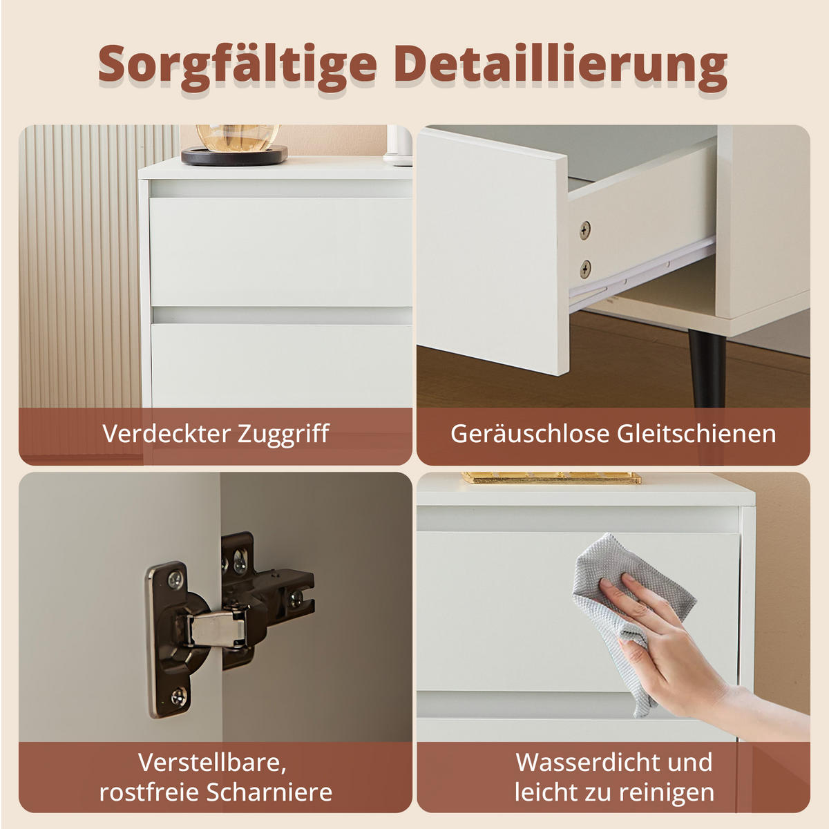 SIDEBOARD Weiß 120/40/80 cm - Weiß, Holzwerkstoff (120/80/40cm) - Urban Meuble