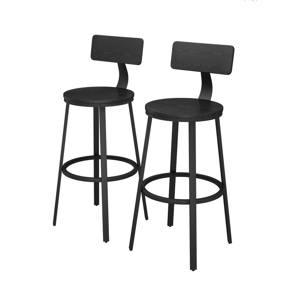 BARHOCKER Caracas Schwarz 34 x 102 cm 2er Set - Schwarz, Holzwerkstoff (34/102/55cm) - Vicco