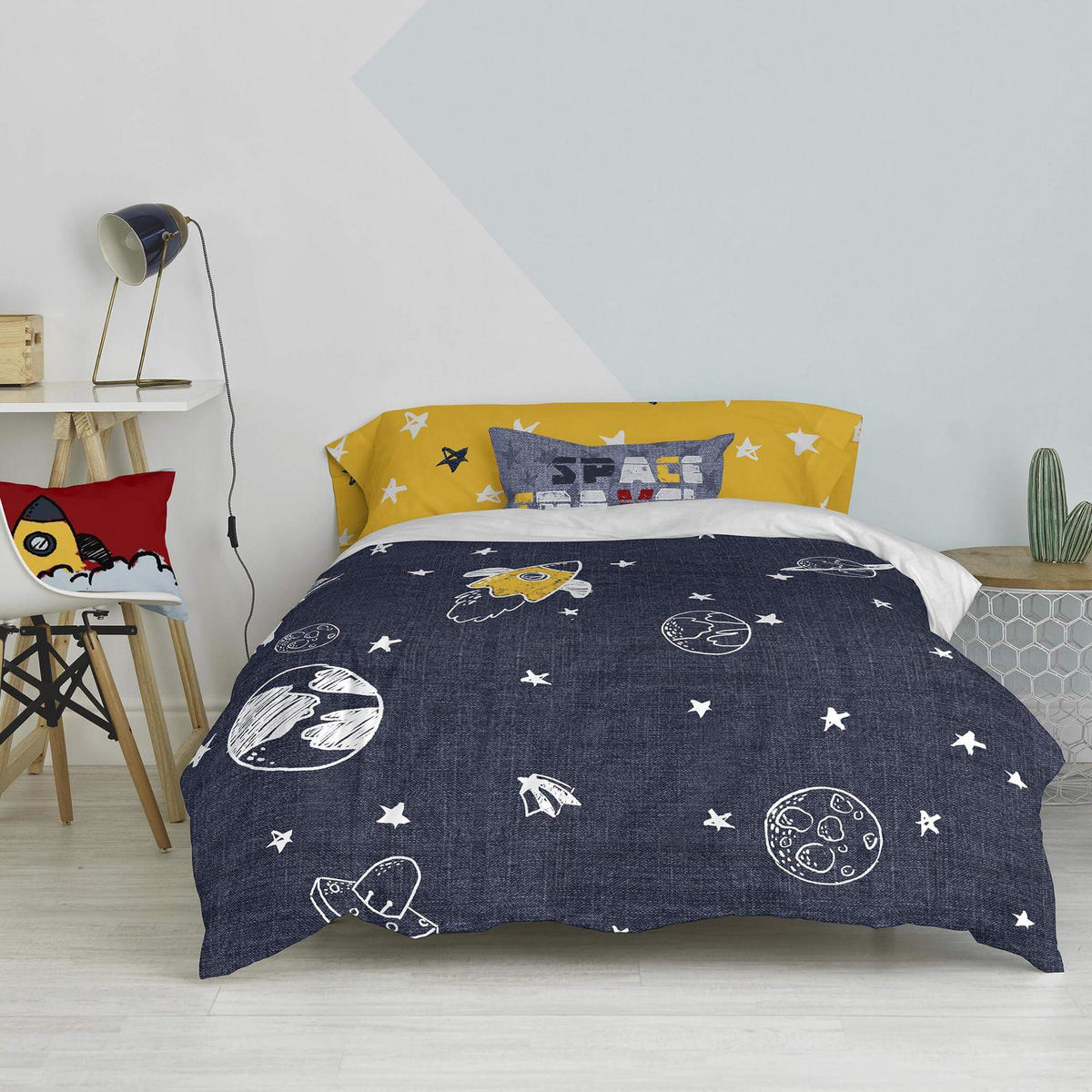 BETTBEZUG 2er-Set teiliges starspace 135/140x200 cm (standardgrösse) mehrfarbig - Multicolor, Textil (140/200cm) - Happy Friday
