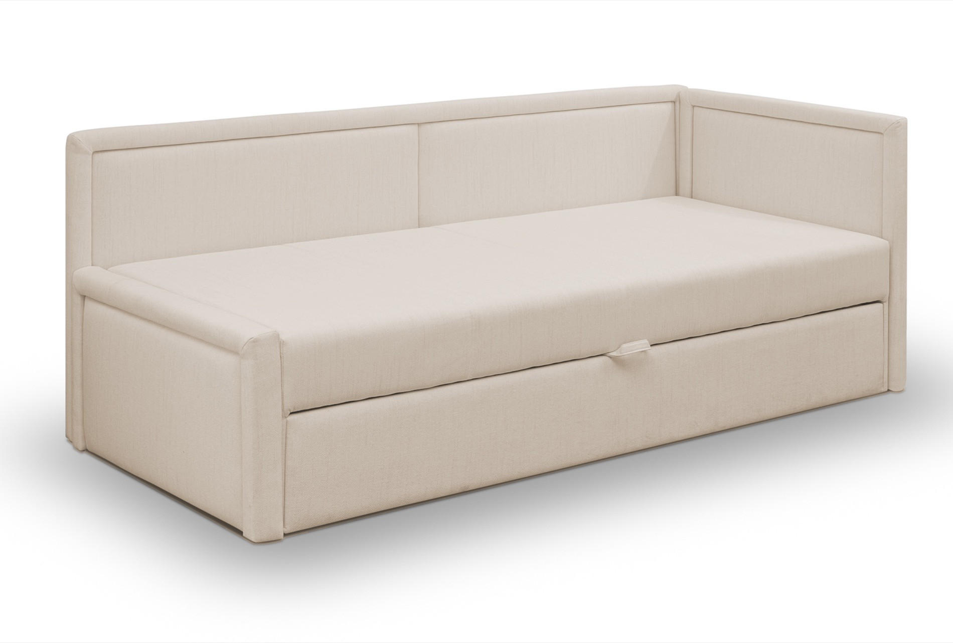 JUGENDBETT Caprili Hellbeige ausziehbar für 2 Personen - Ecru/Schwarz, Holz/Textil (82/189cm) - Selsey